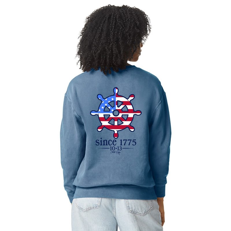 Navy Pride by Coastal Edge 10.13 Collection Wheel Fleece Crew