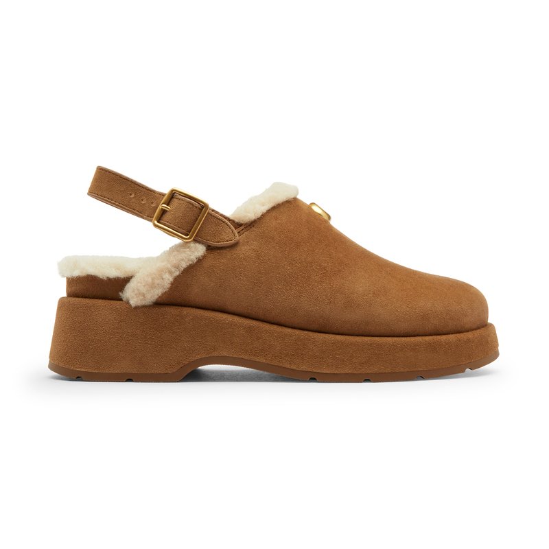 Coach Women's Sculpted C Shearling Platform Clog