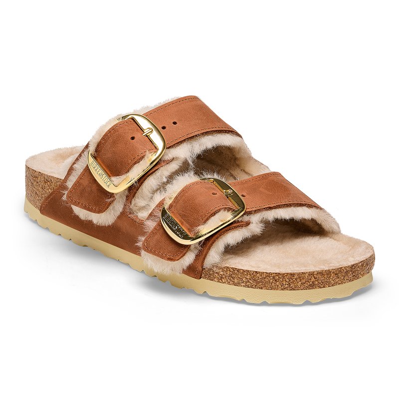 Birkenstock Women's Arizona Shearling Big Buckle Sandal, Narrow Fit