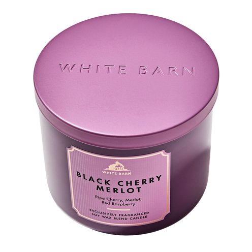 Bath & Body Works White Barn Black Cherry Merlot 3-wick Candle