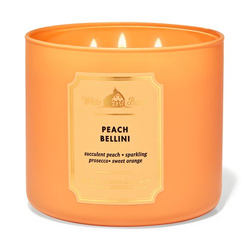 Bath & Body Works White Barn Color 3Wick Candle - Peach Bellini