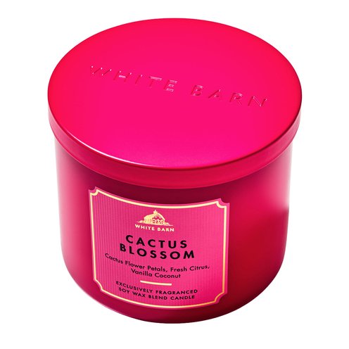 Bath & Body Works White Barn Cactus Blossom 3-wick Candle