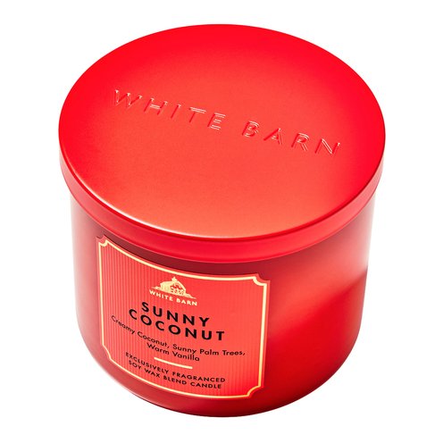 Bath & Body Works White Barn Sunny Coconut 3-wick Candle