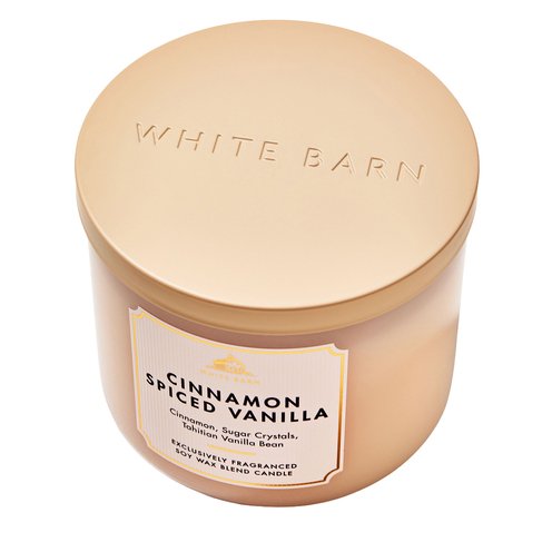 Bath & Body Works White Barn Cinnamon Spiced Vanilla 3-wick Candle