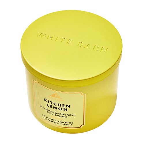 Bath & Body Works White Barn Kitchen Lemon 3-wick Candle