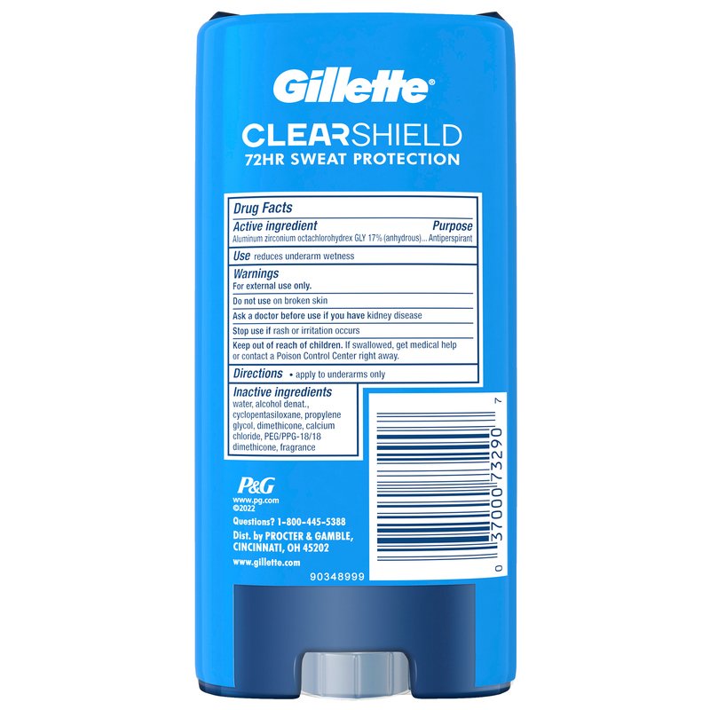 Gillette for Men Clear Gel Wild Rain Antiperspirant Twin Pack 3.8 oz each