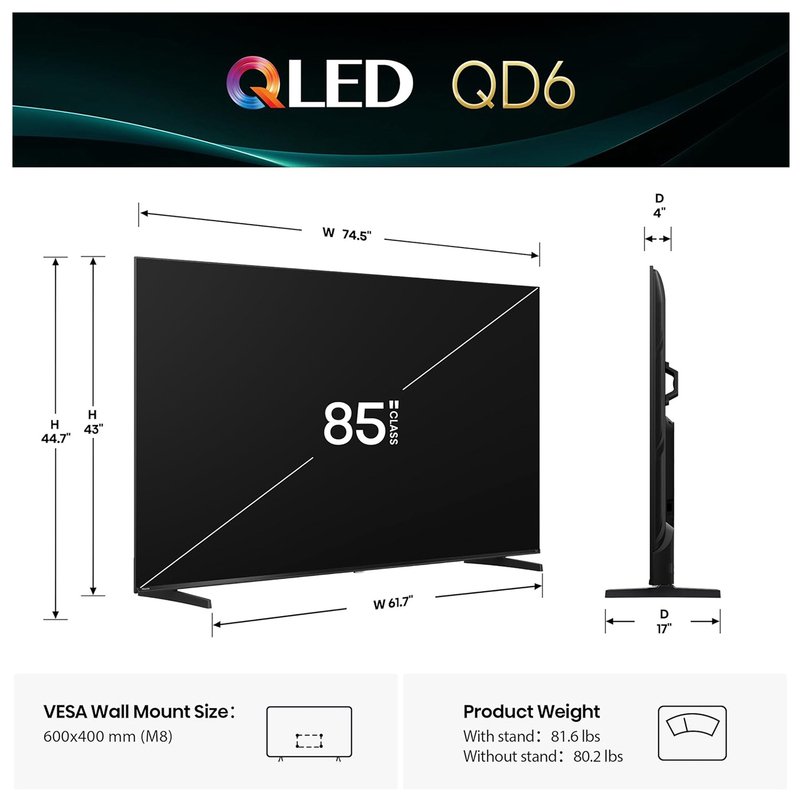 Class QD6 Series QLED 4K Fire TV (85QD6DF)