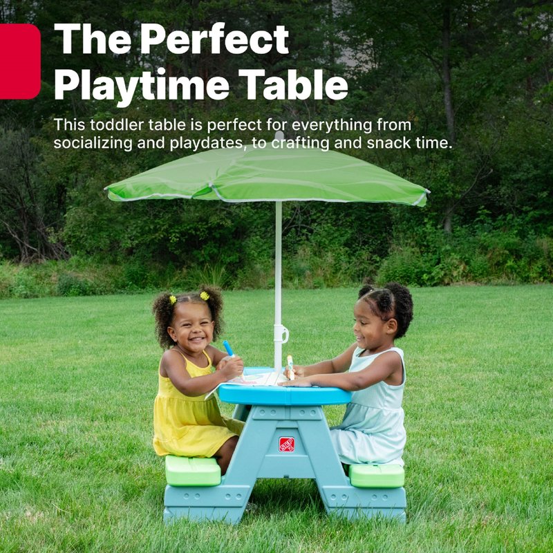 Step2 Sun And Shade Picnic Table With Umbrella Set