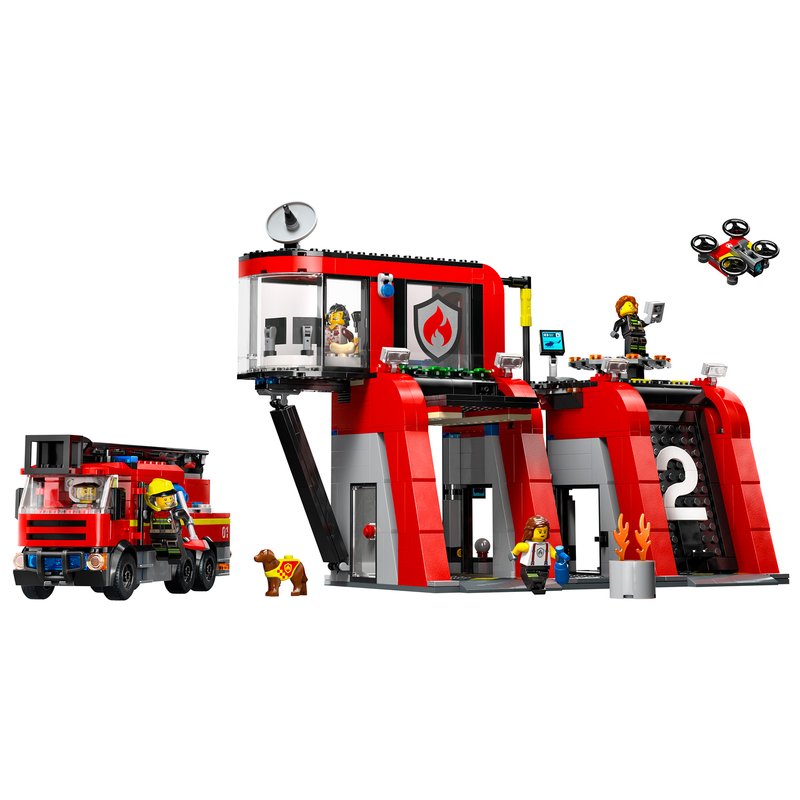 LEGO City Fire Station with Fire Truck Building Set (60414)
