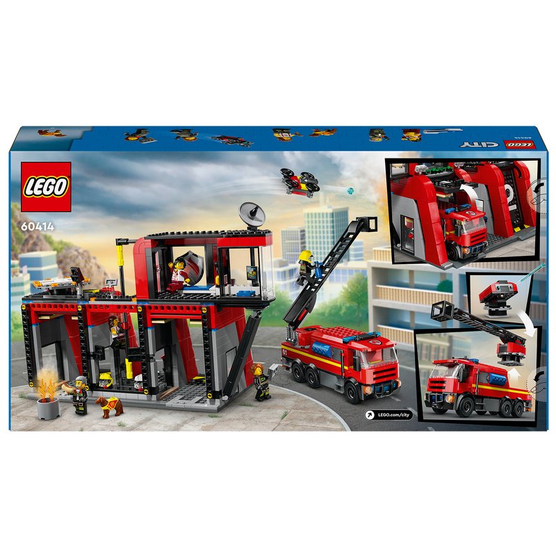 LEGO City Fire Station with Fire Truck Building Set (60414)