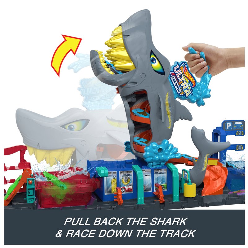 Hot Wheels Ultra Shark Car Wash Playset
