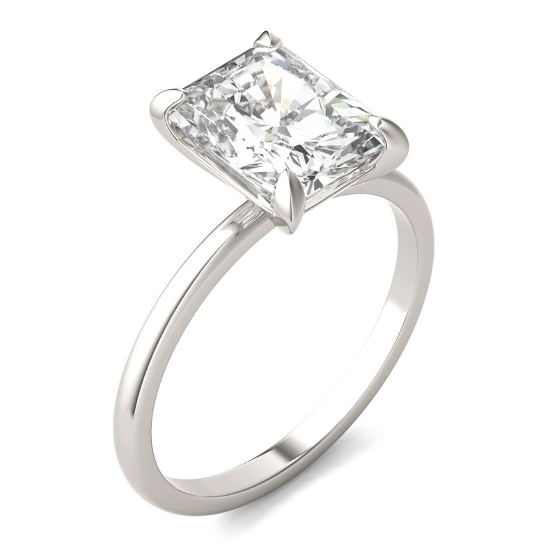 Charles & Colvard Forever Bright 2 7/10 cttw Moissanite Basket Radiant Solitaire Engagement Ring