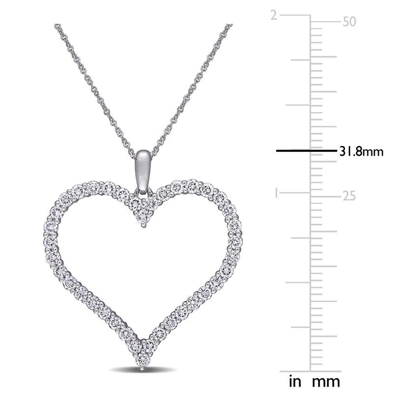 Created Forever 1 1/8 cttw Lab Grown Diamond Open Heart Necklace