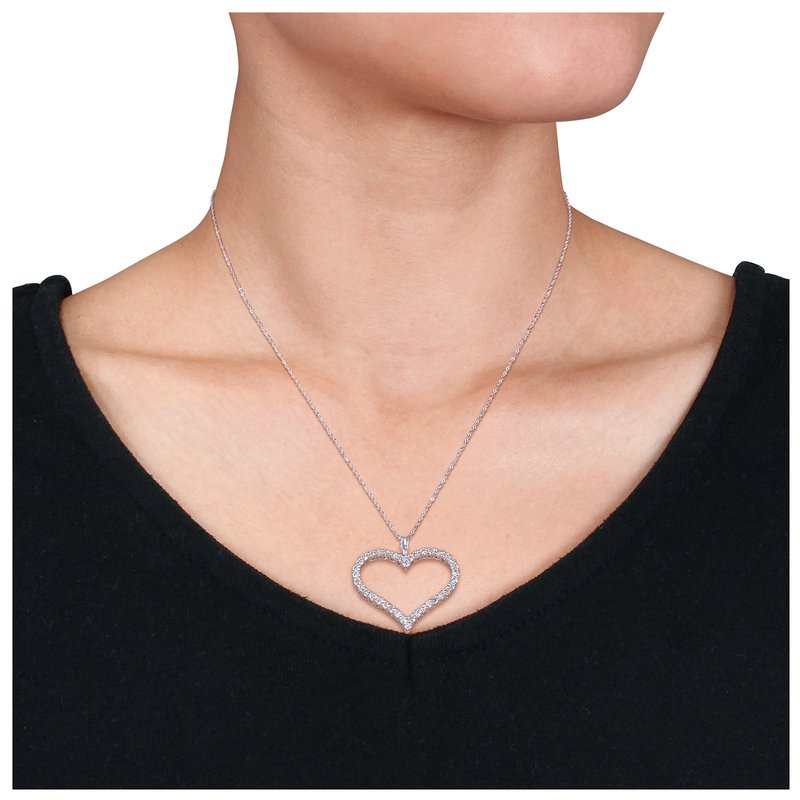 Created Forever 1 1/8 cttw Lab Grown Diamond Open Heart Necklace 3 Created Forever 1 1/8 cttw Lab Grown Diamond Open Heart Necklace