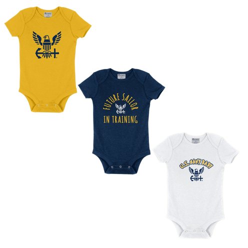 Champion Infant Navy Bodysuit, 3-Pack
