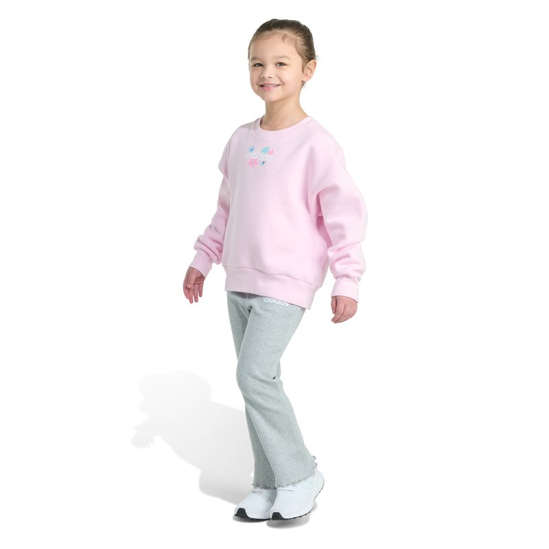 Adidas Little Girls' Fleece Crew Rib Legging Set