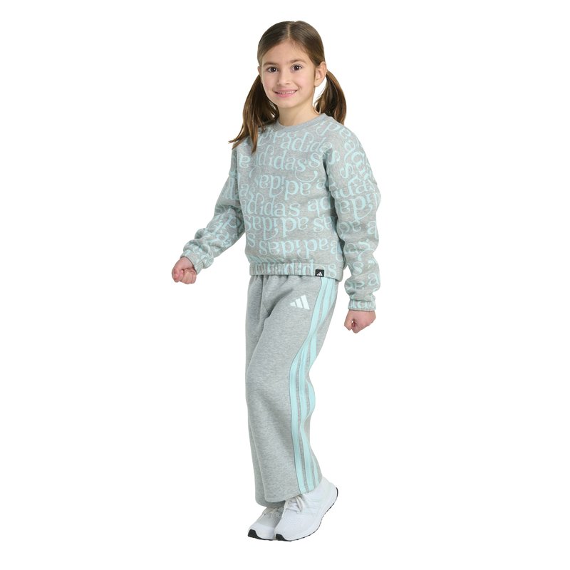 Adidas Toddler Girls' Heather Crew Pullover Pant Set