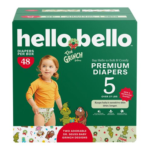 Hello Bello X Dr. Seuss Baby Grinch Crew-Stink Stank Stunk Club Pack 48 Count