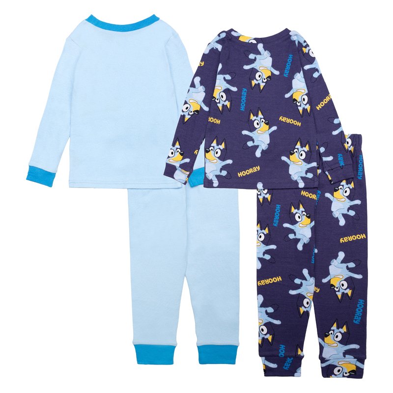 Bluey Baby Boys' Long Sleeve Tight Fit Pajama Set, 4-Piece