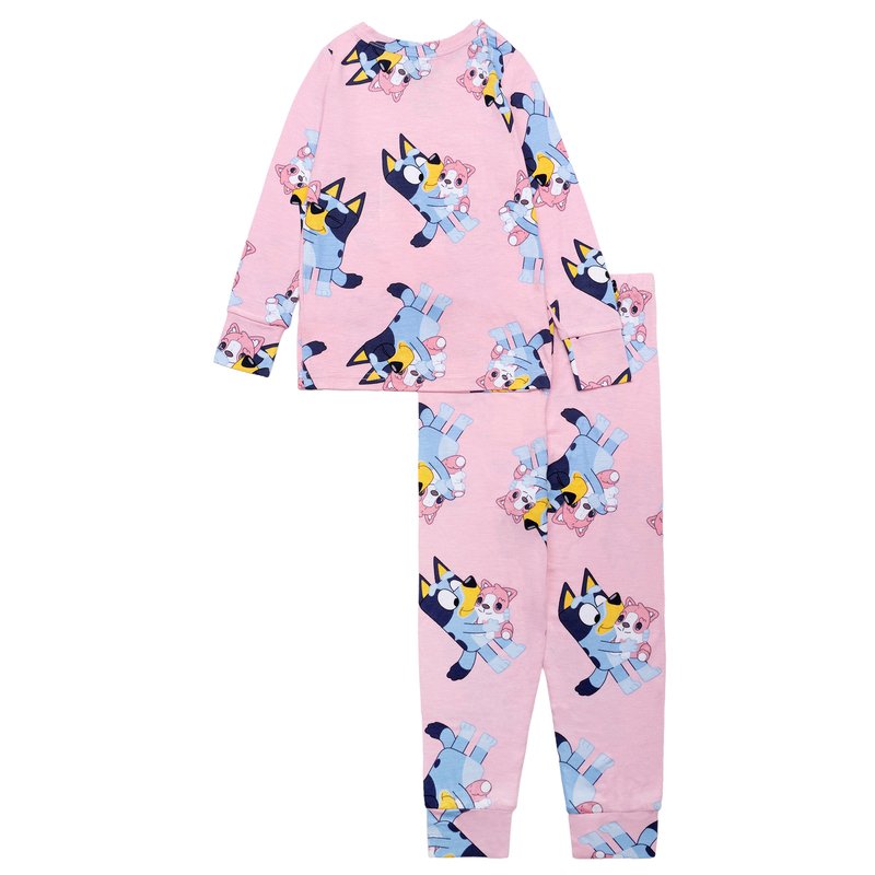 Bluey Baby Girls' Long Sleeve Tight Fit Pajama Set, 2-Piece