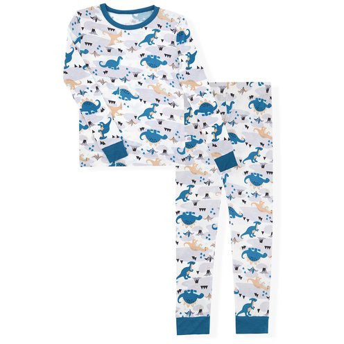 Sleep On It Baby Boys' Dino Print Bamboo Tight Fit Set, 2-Piece