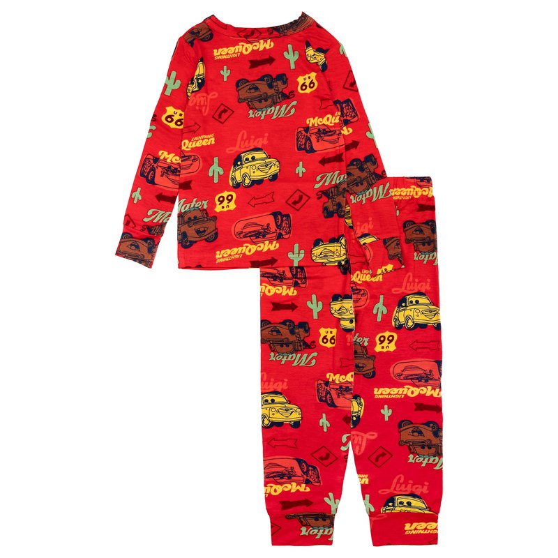 Disney Baby Boys' Cars Long Sleeve Tight Fit Pajama Set, 2-Piece