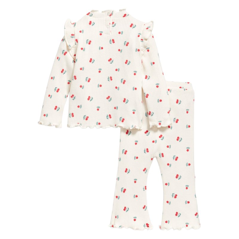 Old Navy Baby Girls' Print Ruffle Sleeve Cozy Plush Ribbed Set