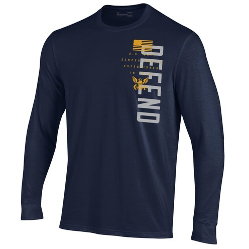 Under Armour Men's U.S. Navy Defend Performance Cotton Long Sleeve Tee