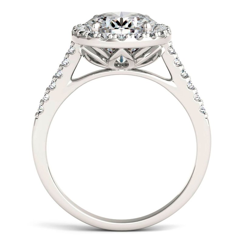 Charles & Colvard Forever Bright 3 1/2 cttw Moissanite Halo Engagement Ring