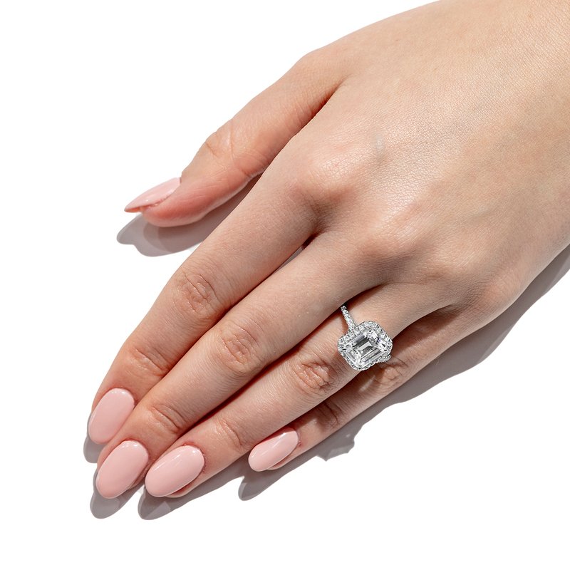 Charles & Colvard Forever Bright 4 cttw Moissanite Halo Engagement Ring